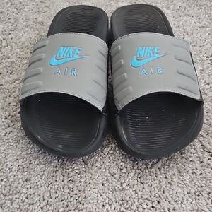 Nike Air Gray and Black Slides